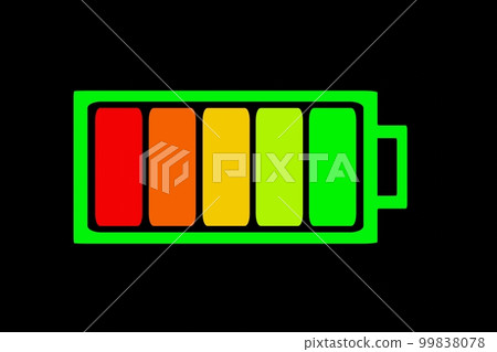 Battery charging icon on black background 3d render are being fully charged. Floating alkaline battery charge indicator icon, level battery energy Battery charging icon on black background 3d render are being fully charged. Floating alkaline battery charge indicator icon, level battery energy 99838078