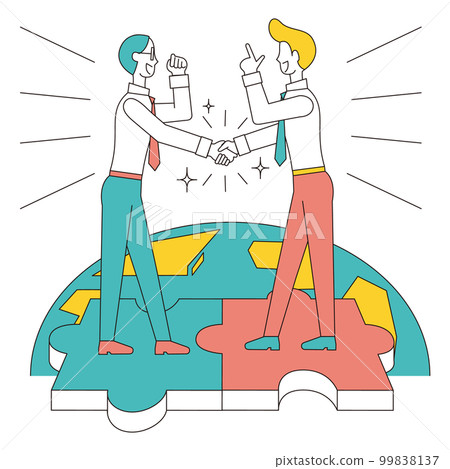 Businessman doing global matching 99838137