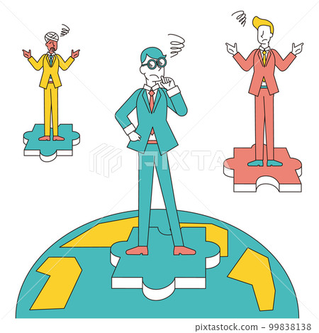 A businessman who is in trouble because business matching does not go well 99838138