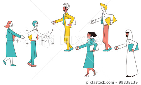Handshake set of business people from various countries 99838139