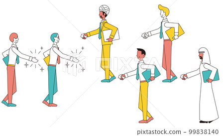 Handshake set of male business people from various countries Handshake set of male business people from various countries 99838140