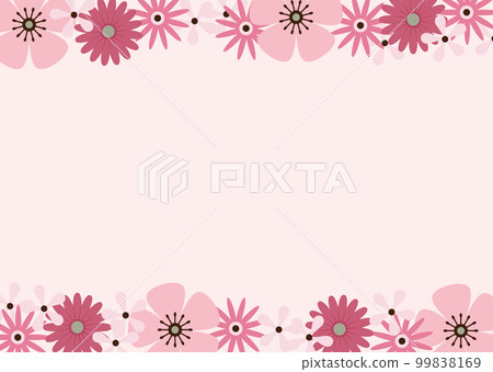 粉紅色背景花框 99838169
