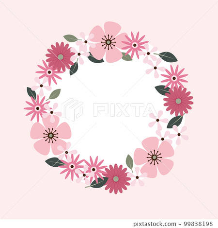 Circular flower frame illustration 99838198
