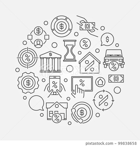 Leasing round linear illustration 99838658