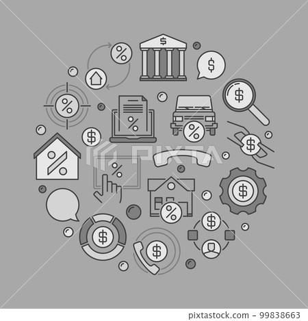 Leasing round creative illustration 99838663