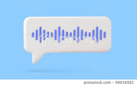 3d Voice message chat bubble icon 3d Voice message chat bubble icon 99838982