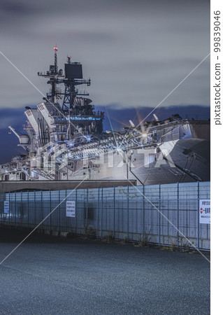 Amphibious Assault Ship America night view Amphibious Assault Ship America night view 99839046
