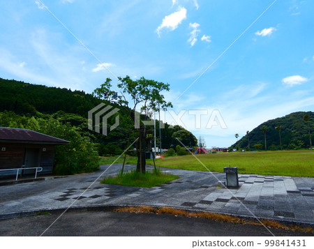 Blue sky, blue sea and park 99841431