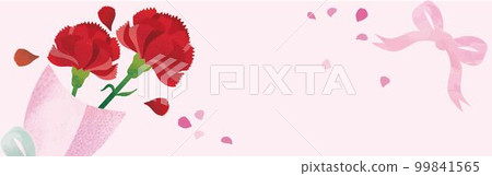 橫幅框母親節康乃馨水彩背景插圖素材 橫幅框母親節康乃馨水彩背景插圖素材 99841565