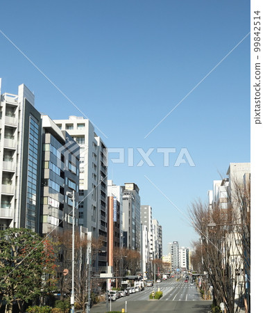 安靜的藍天城市景觀 99842514