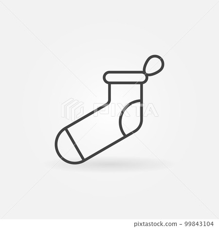 Christmas stocking vector icon in thin line style 99843104
