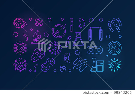 Virus linear colorful illustration made with viruses concept ico 99843205