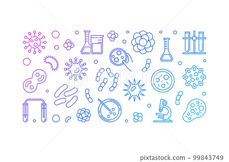 Bacterias colorful illustration made with bacteria and microbe i Bacterias colorful illustration made with bacteria and microbe i 99843749