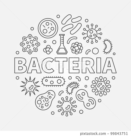 Bacteria round symbol made with different bacterias icons 99843751