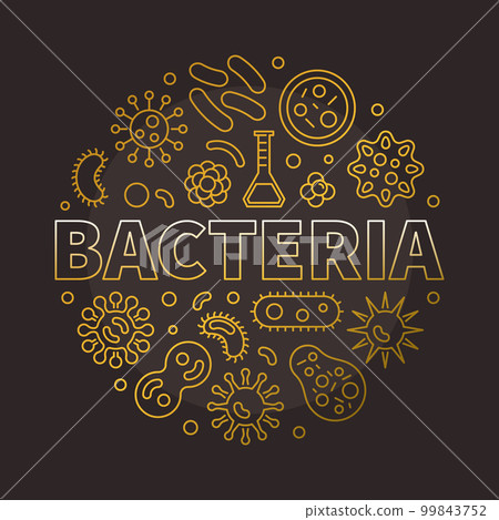 Bacteria round colorful symbol made with different bacterias ico Bacteria round colorful symbol made with different bacterias ico 99843752