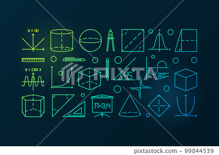 Trigonometry colorful line illustration or banner 99844539