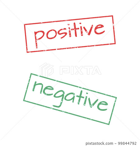 Set of rectangular stamps negative and positive result, vector illustration. 99844792