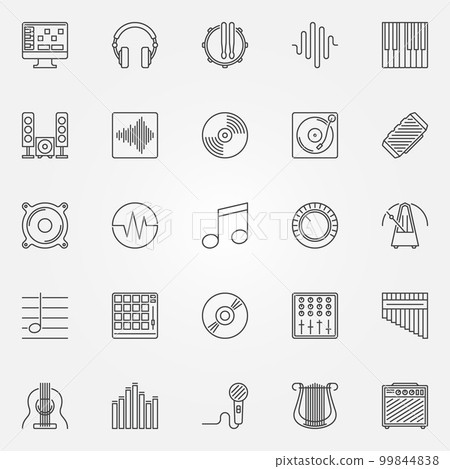 Music icons set - vector outline concept symbols 99844838