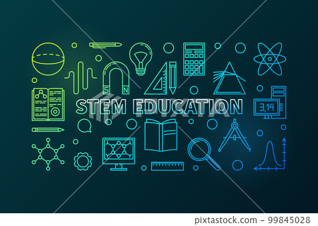 STEM Education vector outline colored... - Stock Illustration [99845028 ...