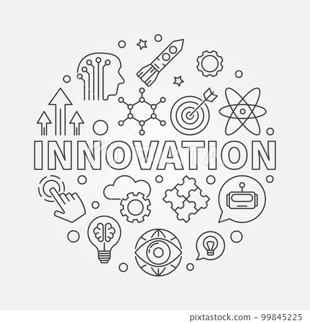 Innovation vector round concept linear illustration 99845225