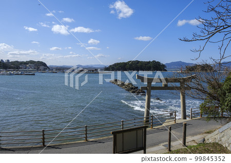 Underwater torii at Kario Cape Kario Shrine Ruins 99845352