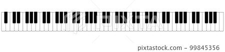 鋼琴鍵盤唯一插圖素材88鍵盤背景透明 99845356