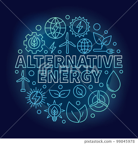 Alternative energy blue illustration 99845978