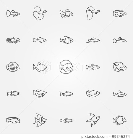 Aquarium fish icons Aquarium fish icons 99846274
