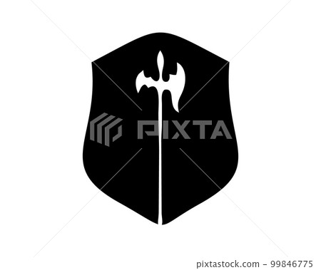 silhouette vector design of a spear in combination with a shield. best for logos, badges, emblems, icons, available in eps 10. silhouette vector design of a spear in combination with a shield. best for logos, badges, emblems, icons, available in eps 10. 99846775