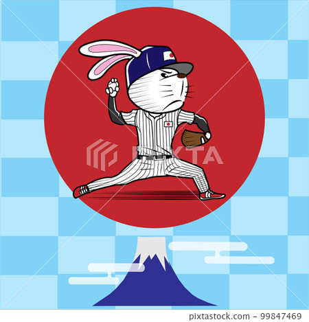 rabbit baseball player pitcher 99847469