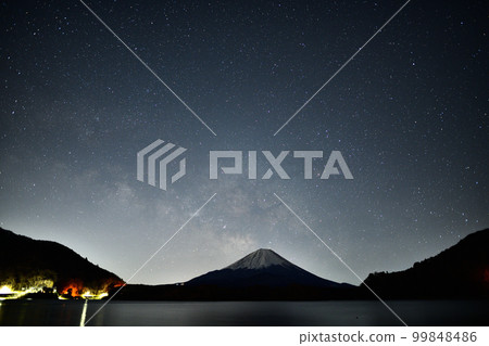 Milky Way and Mt. Fuji <Lake Shoji> Milky Way and Mt. Fuji <Lake Shoji> 99848486
