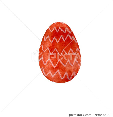 Easter egg red textured a watercolor illustration Easter egg red textured a watercolor illustration 99848620
