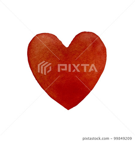 Heart red big a watercolor illustration isolated Heart red big a watercolor illustration isolated 99849209