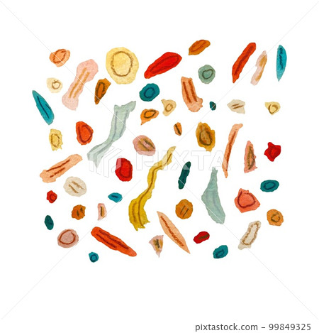Confetti red blue green textured birth watercolor Confetti red blue green textured birth watercolor 99849325