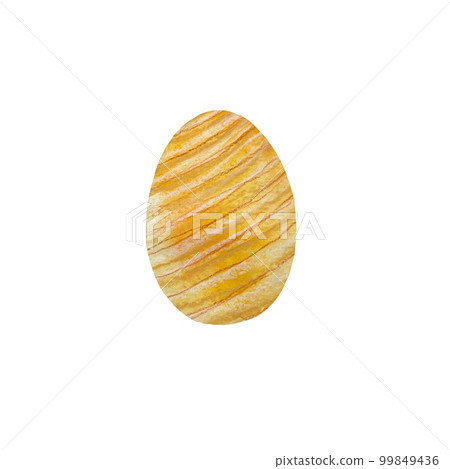 Egg Easter yellow orange textured a watercolor  99849436