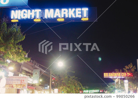柬埔寨夜市霓虹燈 柬埔寨夜市霓虹燈 99850266