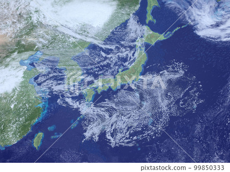 日本列島冷氣團虛構氣象圖（3DCG圖像） 99850333