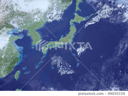 The Japanese archipelago South high north low fictitious weather map (3DCG image) 99850339