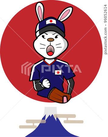 Rabbit baseball player playing fine Rabbit baseball player playing fine 99852614