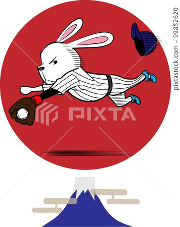 Rabbit baseball player playing fine Rabbit baseball player playing fine 99852620