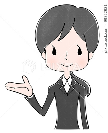 這是一個穿西裝的女人的插圖 99852921