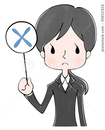 ○✖△ Illustration of a woman in a black suit ○✖△ Illustration of a woman in a black suit 99852926