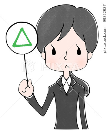 ○✖△ Illustration of a woman in a black suit ○✖△ Illustration of a woman in a black suit 99852927