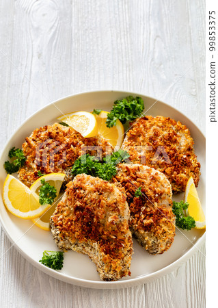 baked in oven panko breaded pork chops on bone 99853375