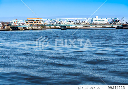 The view from the Nakagawa River flowing through Katsushika Okudo, Tokyo 99854213