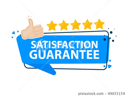 100 percent satisfaction guarantee label. Guarantee badge 100 percent satisfaction guarantee label. Guarantee badge 99855159