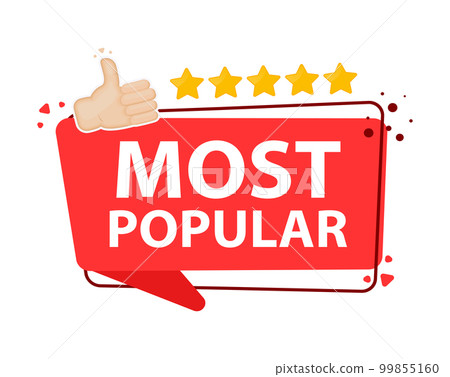 Most Popular red label. Vector stock illustration.  99855160
