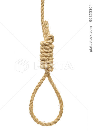 Hangman knot made of rough hemp rope Hangman knot made of rough hemp rope 99855504