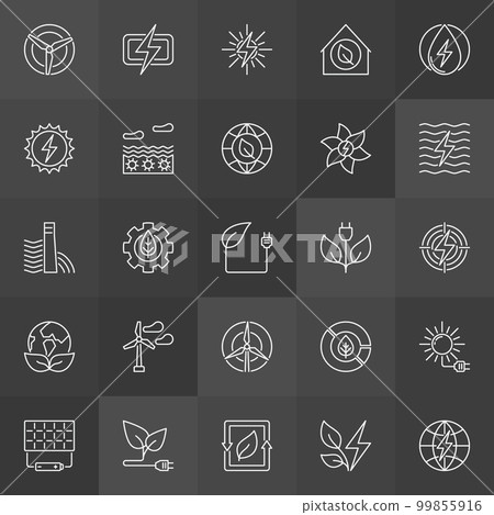 Green eco energy icons Green eco energy icons 99855916