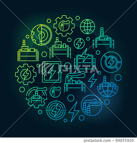 Geothermal power green illustration Geothermal power green illustration 99855920